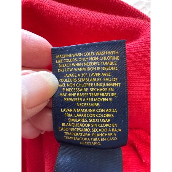 Polo Ralph Lauren Boys L 14/16 Red 1/4 Zip Pullover Sweater 100% Cotton Preppy - Picture 6 of 9